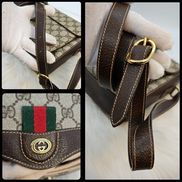 Gucci Web Sherry Line PVC Shoulder Bag - Picture 15 of 17